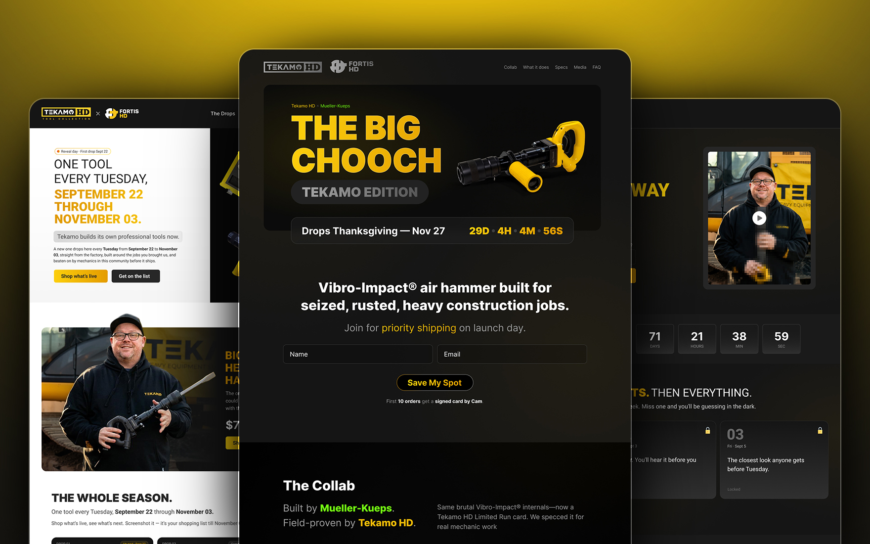 TekamoHD launch landing page design
