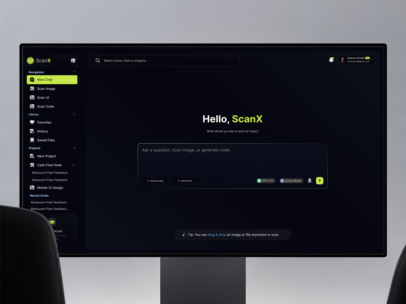 ScanX desktop experience