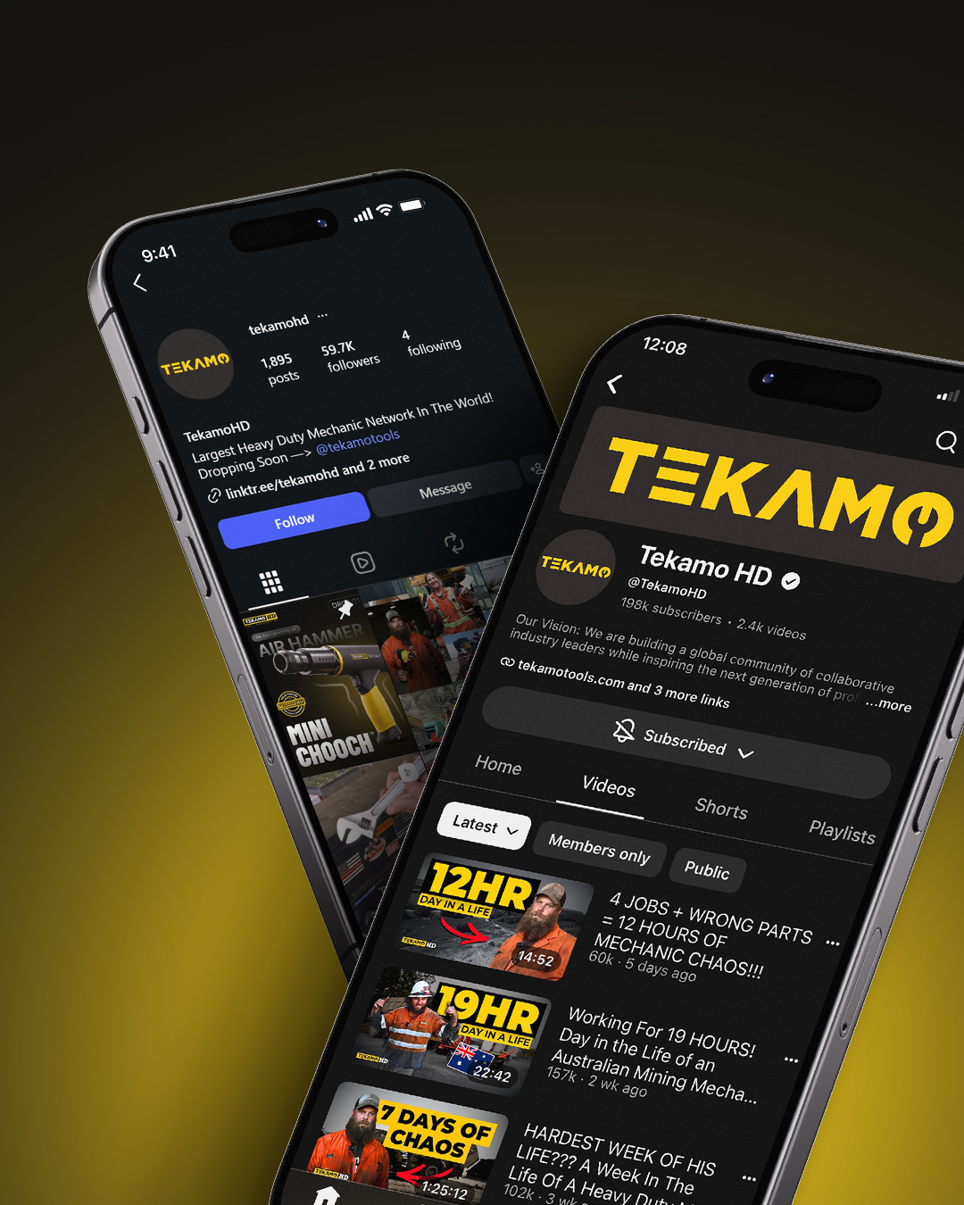 TekamoHD community content on Instagram and YouTube