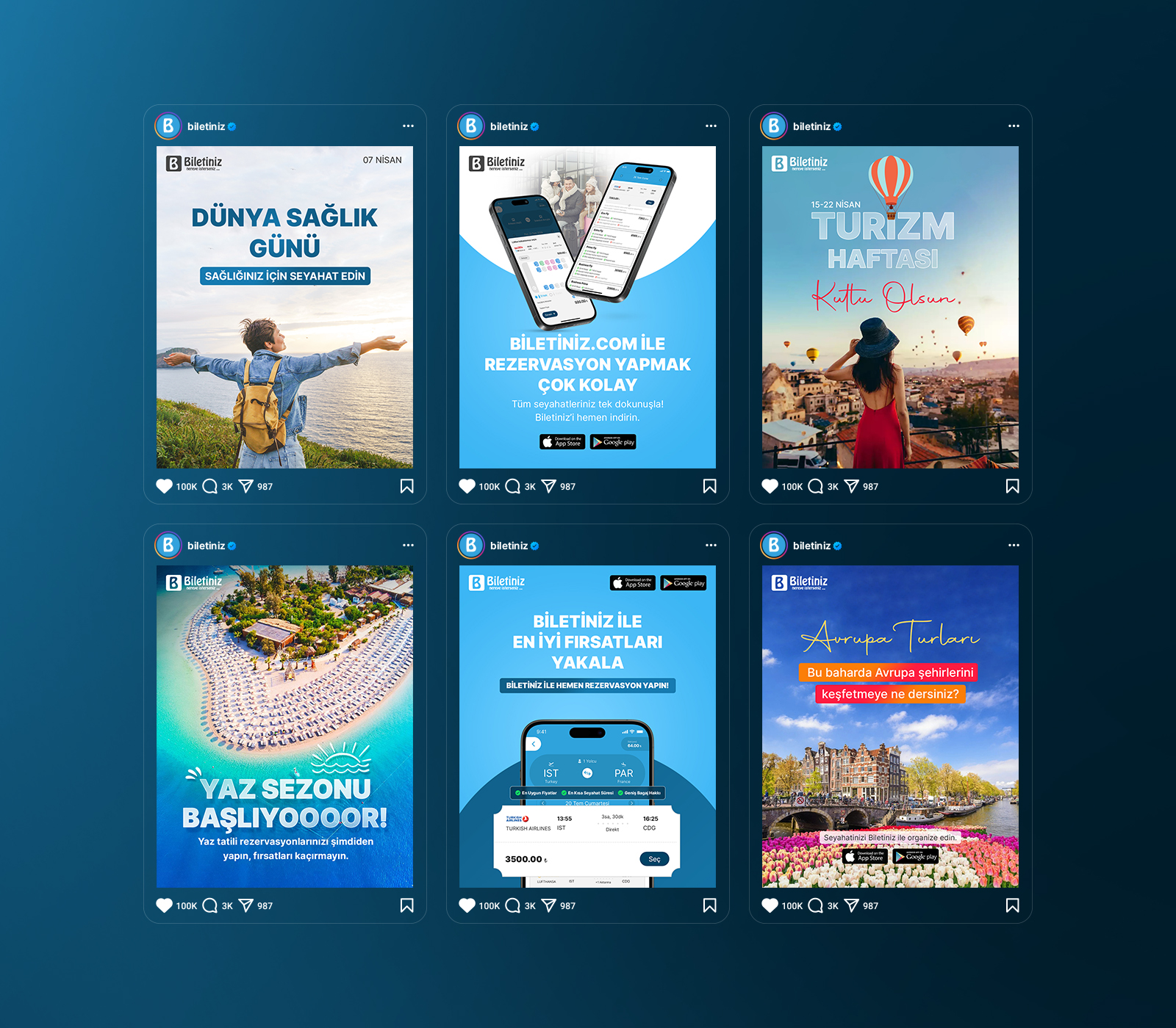 Biletiniz social media campaign posts