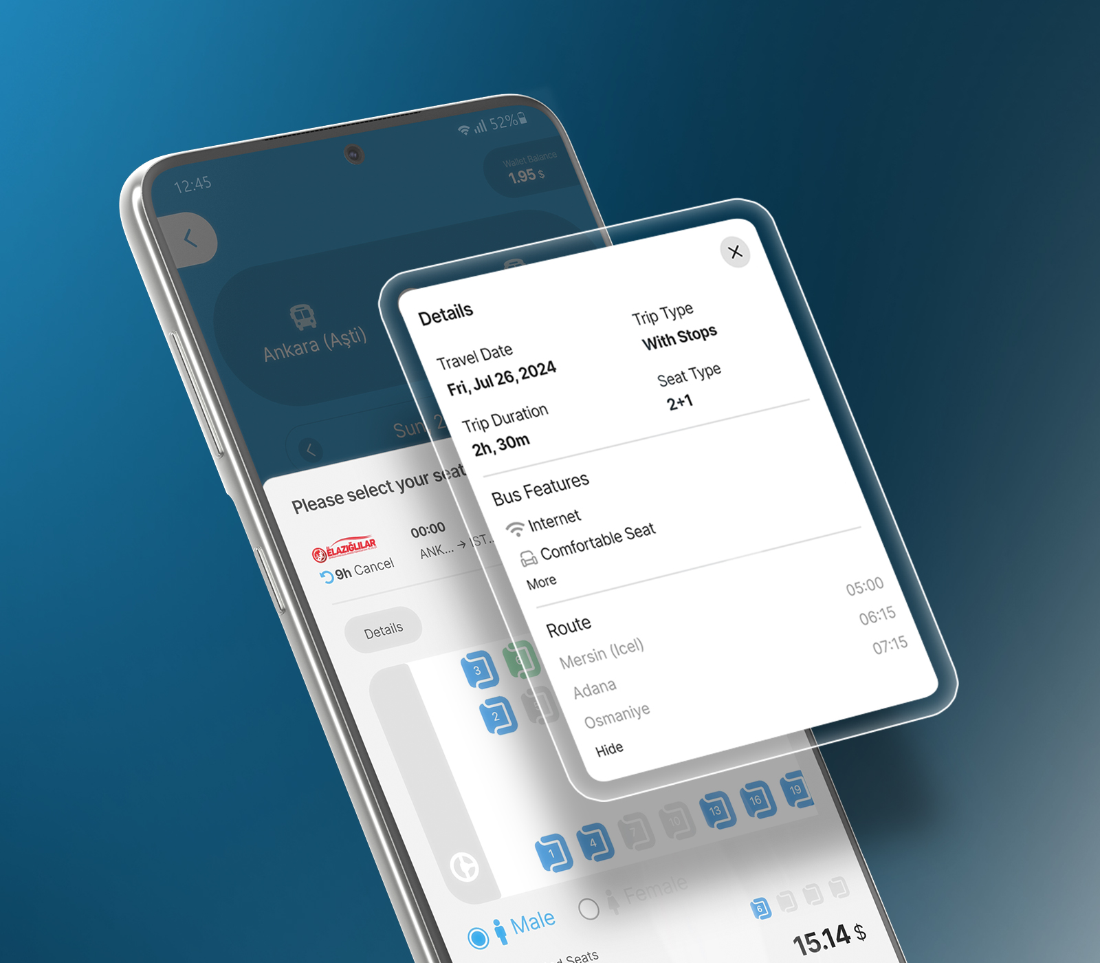 Biletiniz bus search interface