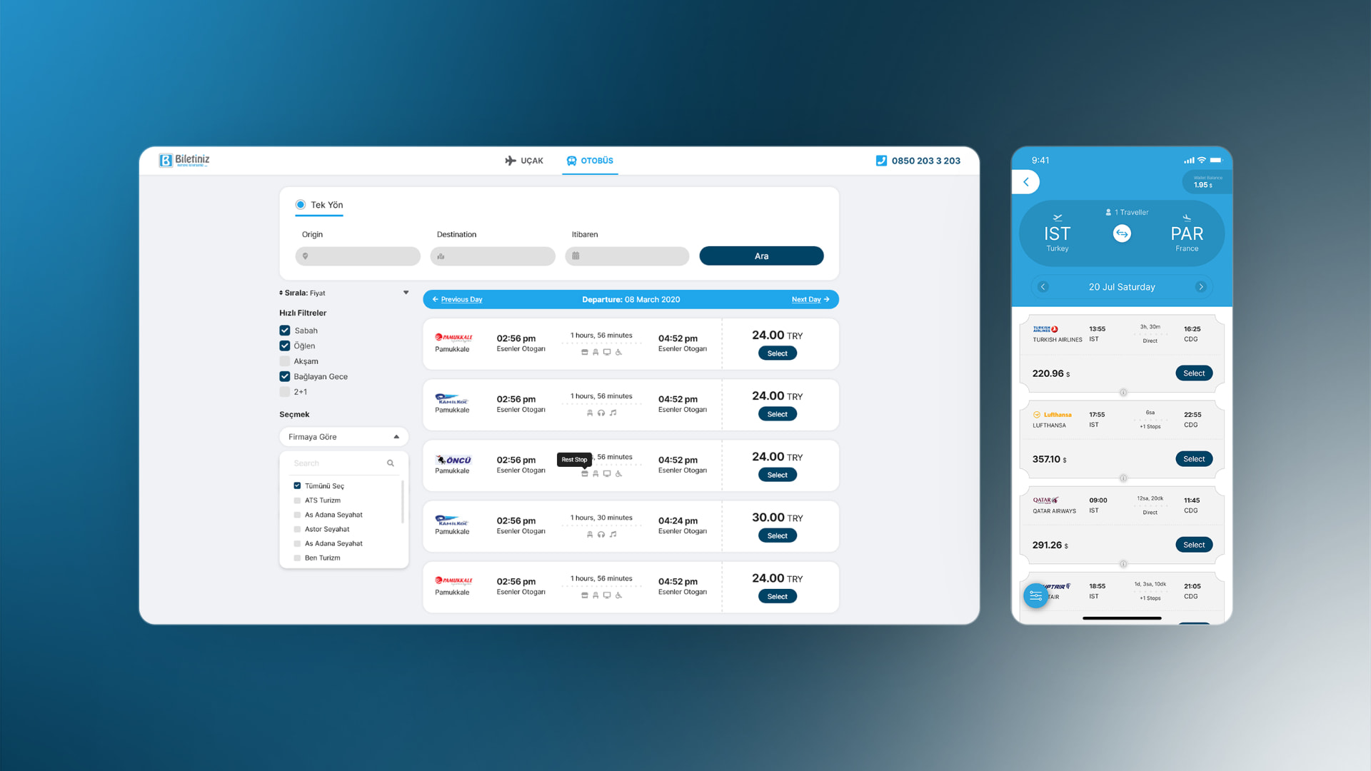 Biletiniz desktop booking form