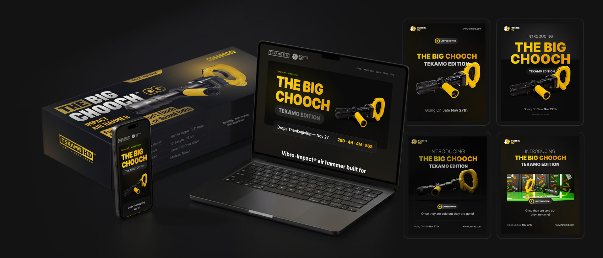 TekamoHD tool, packaging, campaign and landing page visuals