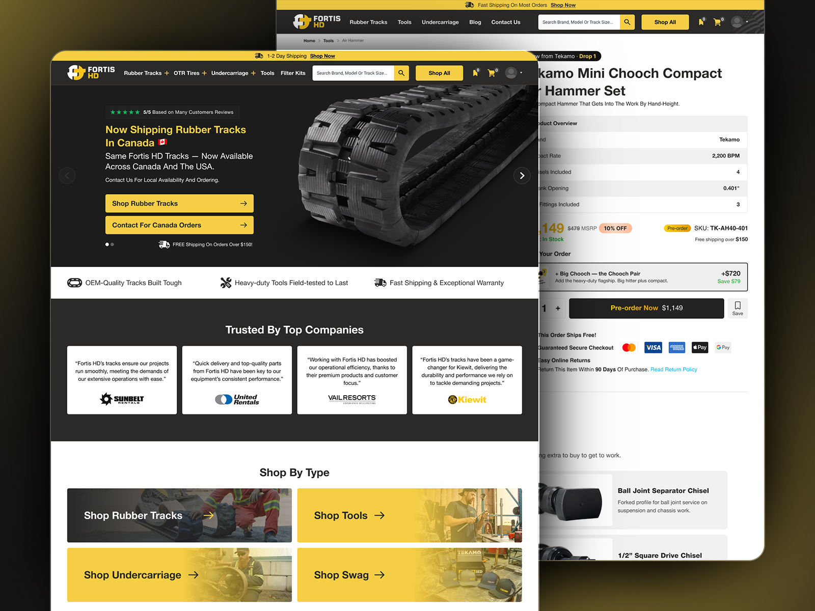 Newer FortisHD Shopify experience