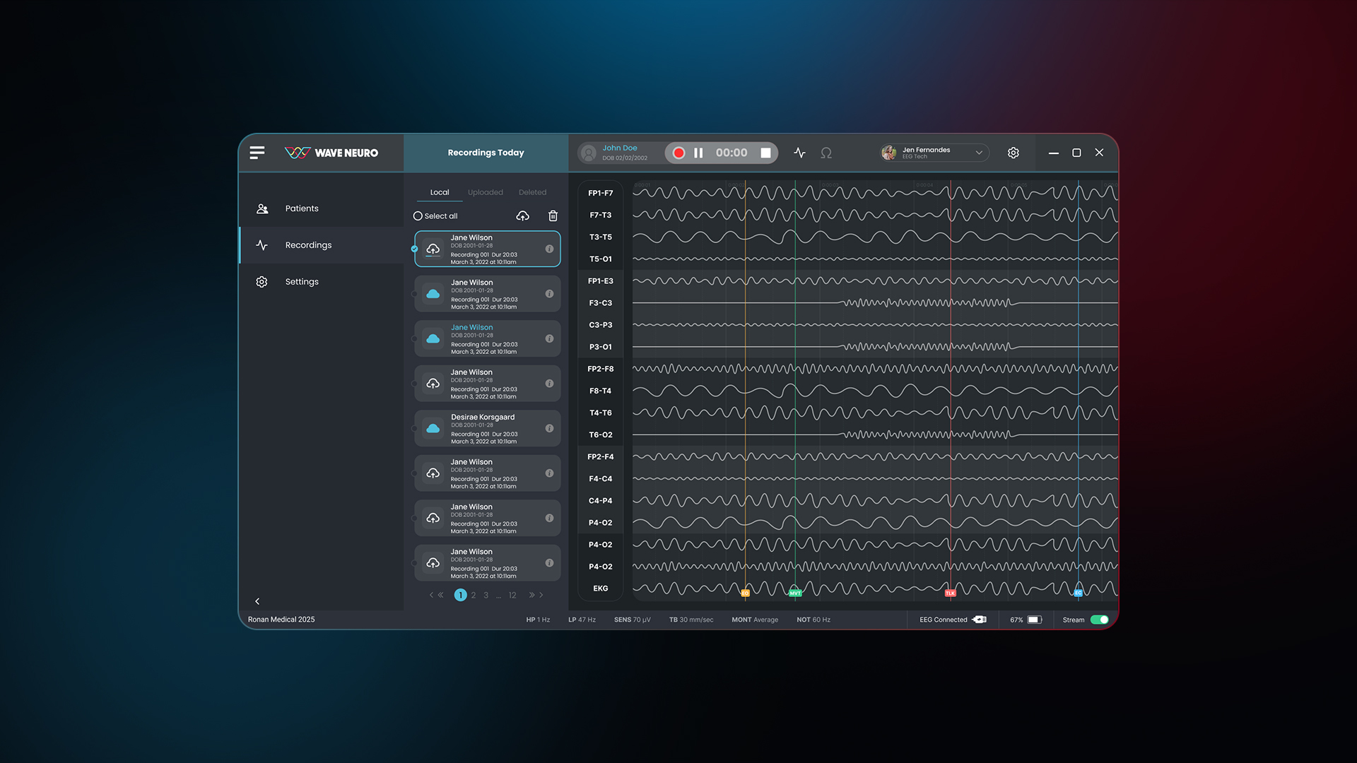 WaveNeuro — product interface