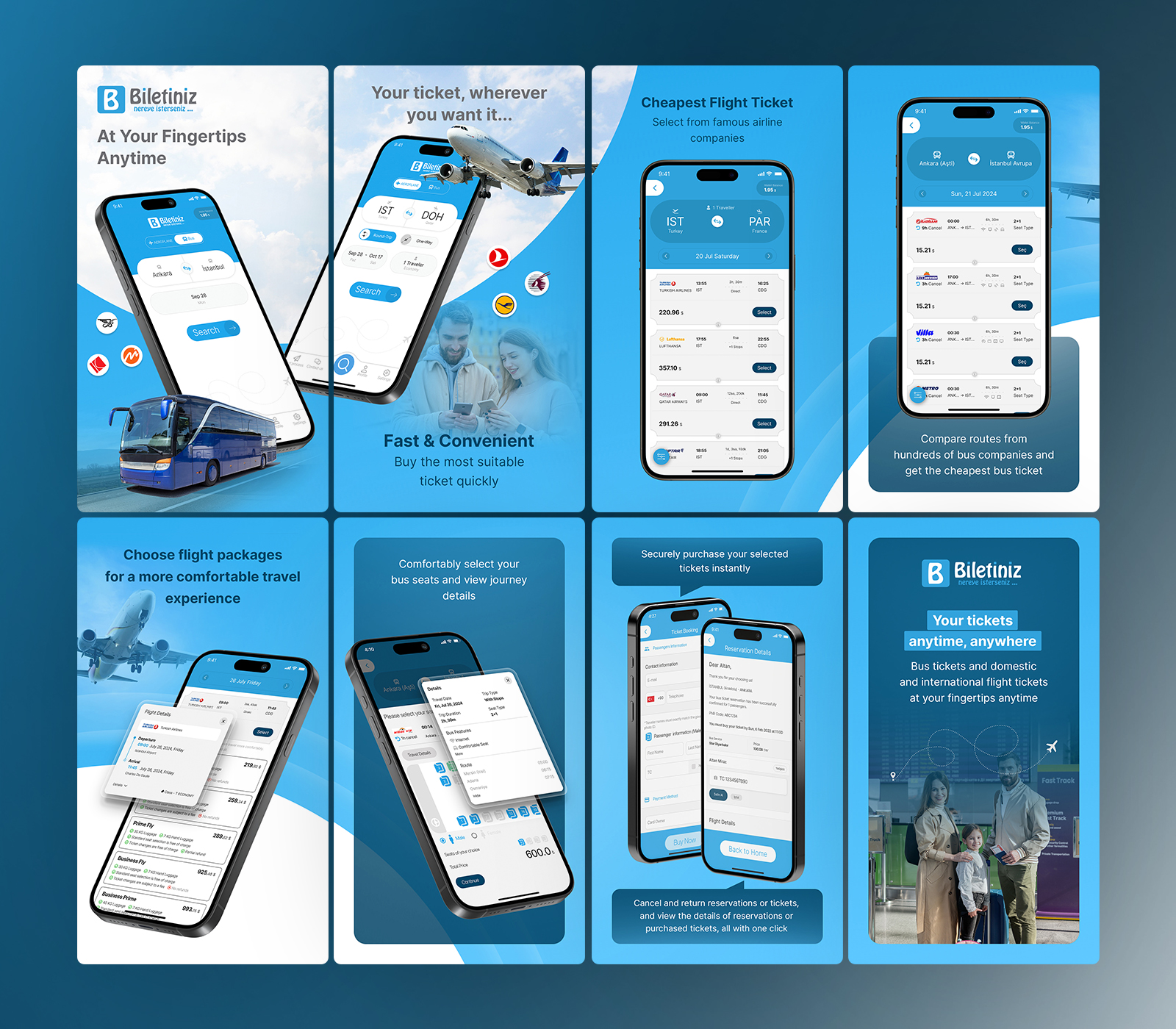 Biletiniz App Store and Google Play promotional graphics